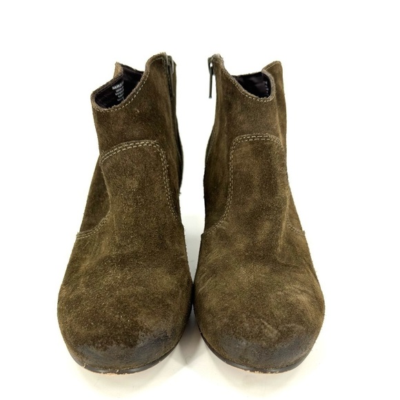 Steve Madden Size 7.5 Harrlee Boots Suede Leather Ankle Booties Green Western - Picture 2 of 11